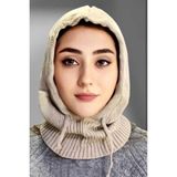 Uniquetrenders Balaclava Fitilli Triko Örgü Bere Başlık Bej