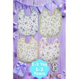 Uniquetrenders Bebek Cotton Arkası Muşambalı Su Geçirmez Renkli Mama Önlüğü 8'li Set 1-2 Yaş - 1 - 2 Yaş