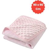 Uniquetrenders Bebek Dört Mevsim Nohut Battaniye 90X90 cm - Pembe - 0 - 2 Yaş