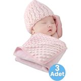 Uniquetrenders Bebek Dört Mevsim Üç Adet Nohut Battaniye 90X90 cm - 90 x 90 cm