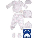 Uniquetrenders Bebek Yenidoğan Müslin Kumaş % 100 Organik Pamuklu Unisex Hastane Çıkışı 6'lı Set - 0 - 3 Ay - Tavşan