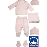 Uniquetrenders Bebek Yenidoğan Müslin Kumaş % 100 Organik Pamuklu Unisex Hastane Çıkışı 6'Lı Set Pembe 0-3 AY