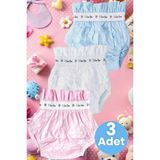 Uniquetrenders Bebek Yıkanabilir Yüksek Emici Pamuklu 3'Lü Alıştırma Külodu Pembe - Mavi - Beyaz 3-4 Yaş