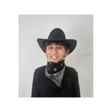 Uniquetrenders Çocuk 8 - 14 Yaş Süet Kovboy Şapkası Siyah Bandana