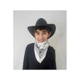 Uniquetrenders Çocuk Unisex 8 - 14 Yaş Süet Kovboy Şapkası Beyaz Bandana Hediye Koruma Kutulu Gönderim