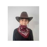 Uniquetrenders Çocuk Unisex 8 - 14 Yaş Süet Kovboy Şapkası Bordo Bandana Hediye Koruma Kutulu Gönderim