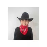 Uniquetrenders Çocuk Unisex 8 14 Yaş Süet Kovboy Şapkası Kırmızı Bandana Hediye Koruma Kutulu Gönderim
