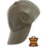 Uniquetrenders Deri Arkadan Ayarlanabilir Baseball Kep Şapka - Zeytin Yeşili - Standart