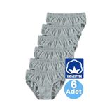 Uniquetrenders Erkek Çocuk % 100 Pamuklu 6'lı Gri Slip Külot Gri