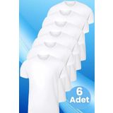 Uniquetrenders Erkek Çocuk %100 Pamuklu Sıfır Yaka 6'Lı Fanila Beyaz 10-11 Yaş