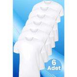 Uniquetrenders Erkek Çocuk %100 Pamuklu Sıfır Yaka 6'Lı Fanila Beyaz 8-9 Yaş