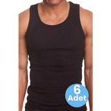 Uniquetrenders Erkek Pamuklu Kaşkorse Atlet 6 Adet Siyah 2XL