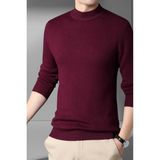 Uniquetrenders Erkek Tüylenmeyen Yarım Boğazlı Triko Kazak Yarım Balıkçı Triko Kazak - 2XL - Bordo