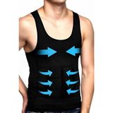 Uniquetrenders Erkek Vücut Şekillendirici Göğüs ve Göbek Toparlayıcı Sıkılaştırıcı Nefes Alan Atlet Korse - 2XL - Siyah