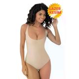 Uniquetrenders FA3004-1 Kadın Lazer Kesim İz Yapmaz Göğüs Destekli Askılı Toparlayıcı Body Slip Korse