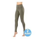 Uniquetrenders Kadın 2'li Yüksek Bel Fitilli Dalgıç Tayt KT4420781-4117