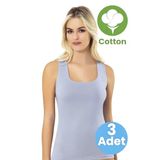 Uniquetrenders Kadın 3'Lü Geniş Askılı Atlet Kare Yaka Pamuklu Atlet