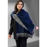 Uniquetrenders Kadın Çift Taraflı Düz Renk Yumuşak Dokulu Omuz Şalı Atkı ( 70Cm X 180Cm ) Lacivert - Gri