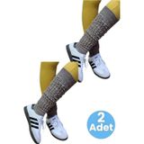 Uniquetrenders Kadın Dört Mevsim Ayaksız Triko Tozluk 2'Li Set Vizon