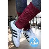 Uniquetrenders Kadın Dört Mevsim Ayaksız Triko Tozluk 3 Adet Bordo