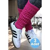 Uniquetrenders Kadın Dört Mevsim Ayaksız Triko Tozluk 3 Adet Fuşya