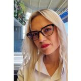 Uniquetrenders Kadın Fallon Mavi Işık Korumalı Dinlendirici Cat Eye Model Ekran Gözlüğü