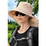 Uniquetrenders Kadın Güneş Korumalı Geniş Siperli Şapka Outdoor Şapka Plaj Şapkası Bej Standart