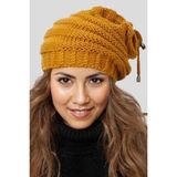 Uniquetrenders Kadın Kışlık Boyunluk Özellikli Triko Örgü Bere Hardal Standart