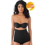 Uniquetrenders Kadın Lazer Kesim İnceltici Ve Toparlayıcı Yüksek Bel Slip Korse Siyah L-XL