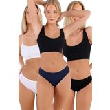 Uniquetrenders Kadın Pamuklu Penye Süprem Kumaş Bikini Külot Kadın Bikini Külot 3 Renk Beyaz - Lacivert - Siyah 2XL-3XL
