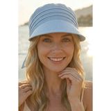 Uniquetrenders Kadın Safari Bağlamalı Siperli Bandana Plaj Şapkası - Standart - Bebe Mavi