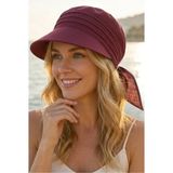 Uniquetrenders Kadın Safari Bağlamalı Siperli Bandana Plaj Şapkası - Standart - Bordo