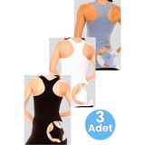 Uniquetrenders Kadın Sporcu Atlet Fitness Atlet Pilates Atlet Yoga Atlet 3 Renk Gri - Beyaz - Siyah Standart