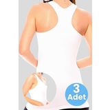 Uniquetrenders Kadın Sporcu Atlet Fitness Atlet Pilates Atlet Yoga Atlet 3'Lü Set Beyaz Standart