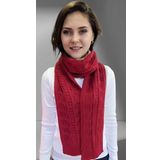 Uniquetrenders Kadın Triko Örgü Atkı Bordo 20x170 cm