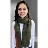 Uniquetrenders Kadın Triko Örgü Atkı Haki 20x170 cm