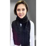 Uniquetrenders Kadın Triko Örgü Atkı Siyah 20x170 cm
