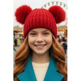 Uniquetrenders Kız Çocuk 6 - 14 Yaş Ponponlu Fitilli Bere Çocuk Bere