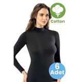 Uniquetrenders KT1109641-6226 Kadın 6'lı Yarım Boğazlı Uzun Kollu Likralı Atlet