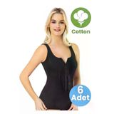Uniquetrenders KT4889551-6474 Kadın 6'lı Geniş Askılı V Kesim Detaylı Kaşkorse Atlet