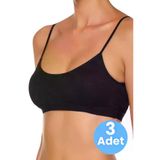 Uniquetrenders MAKT6312-1 Kadın İnce Askılı Pedli Büstiyer Yarım Atlet Sütyen 3'lü Set