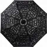 Uniquetrenders Matematik Formül Desenli Lüx Renkli Baskılı Rüzgara Dayanıklı 8 Telli Katlanabilir Manuel Şemsiye Siyah