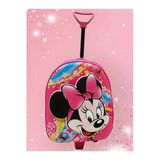 Uniquetrenders Minnie Mouse Anaokulu Çekçekli Tekerli 5D Kabartma Baskılı Mini Fare Kreş Okul Çantası Sırt Çantası