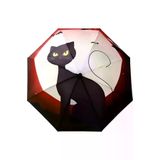 Uniquetrenders MRLX0013 Kedi Desenli Canlı Lüx Renkli Baskılı Rüzgara Dayanıklı 8 Telli Katlanabilir Manuel Şemsiye