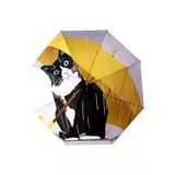 Uniquetrenders MRLX0016 Kedi Desenli Canlı Lüx Renkli Baskılı Rüzgara Dayanıklı 8 Telli Katlanabilir Manuel Şemsiye
