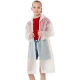 Uniquetrenders Unisex Çocuk Rüzgar Geçirmez Kapüşonlu Yağmurluk Eva Yağmurluk Beyaz Standart