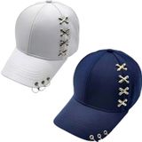 Uniquetrenders Unisex Punk Master Baseball Kep Şapka 2'Li Set Beyaz - Lacivert
