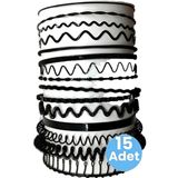 Uniquetrenders Unisex Siyah Kaliteli Metal 15'Li Günlük Kullanım Ve Sporcu Saç Tacı Siyah