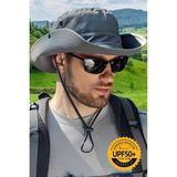 Uniquetrenders Unisex Uv Korumalı Geniş Kenarlı Katlanabilir Safari Outdoor Boonie Yürüyüş ve Plaj Şapkası - Standart - Gri