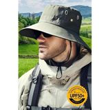 Uniquetrenders Unisex Uv Korumalı Geniş Kenarlı Katlanabilir Safari Outdoor Boonie Yürüyüş ve Plaj Şapkası - Standart - Haki Yeşil